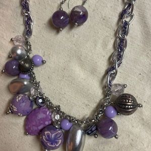 Costume necklace and earring